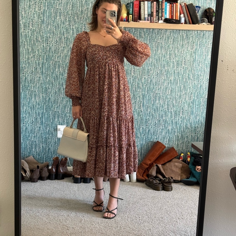 Anthropologie By the River Floral Long Sleeve Maxi dress - Picture 3 of 5